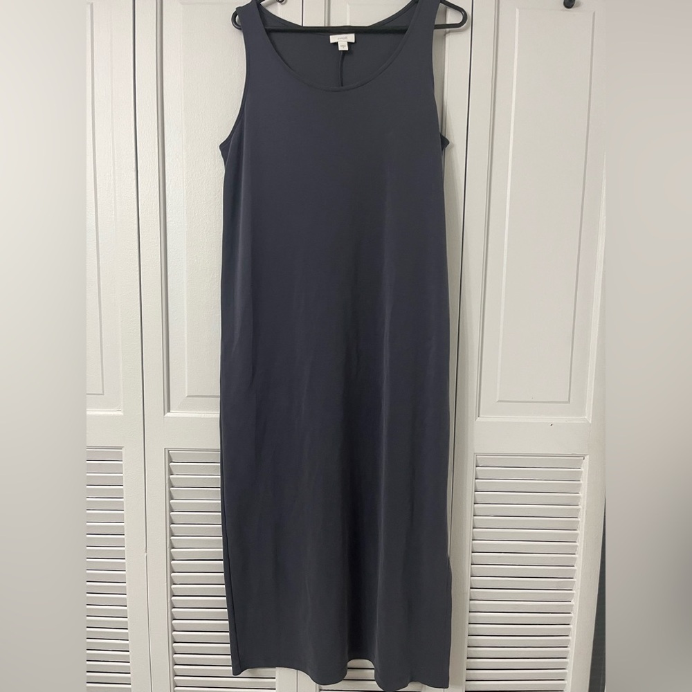 Gray Sleeveless Halter Sheath Maxi Dress